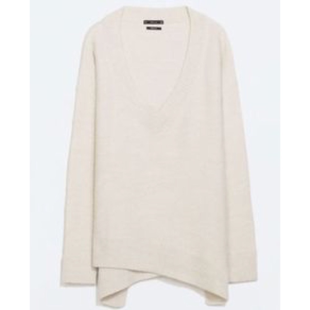 Asymmetrical Deep V Sweater | Zara​